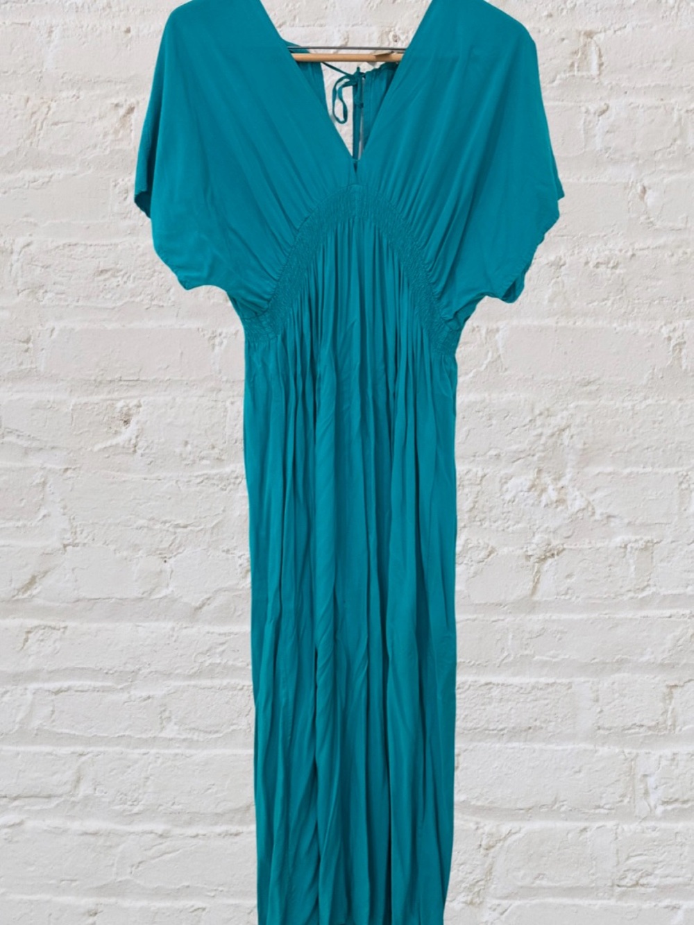 Michaels Teal V-Neck Maxi Dress